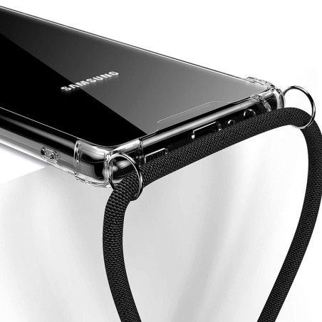 Capa Samsung Galaxy A12 Anti Choque Cordão Preto