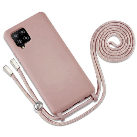 Capa Samsung Galaxy A22 5G -  Soft Silky Corded Rosa Creme