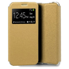 Capa Samsung Galaxy A22 4G - Flip Janela Lux Dourado