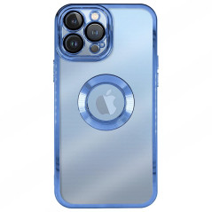 Capa iPhone 14 - Frame Cromado Azul