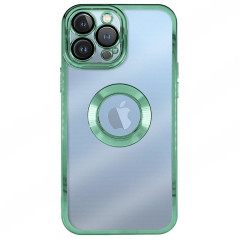 Capa iPhone 14 - Frame Cromado Verde