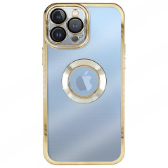 Capa iPhone 14 Plus - Frame Cromado Dourado