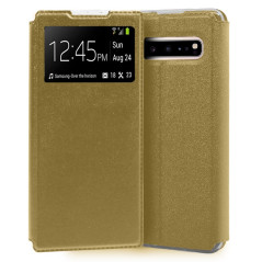 Capa Samsung Galaxy S10 Plus - Flip Janela Lux Dourado