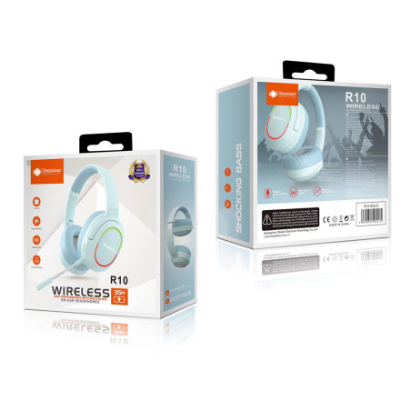 Auscultadores Deepbass R10 Wireless c/ Microfone - Azul