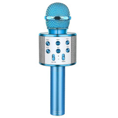 Microfone Bluetooth c/ Coluna - Azul
