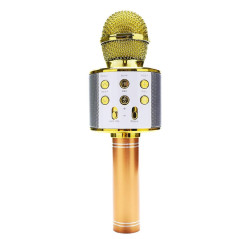 Microfone Bluetooth c/ Coluna - Dourado