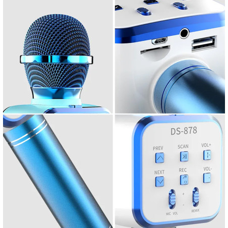 Microfone Bluetooth c/ Coluna v2 - Azul