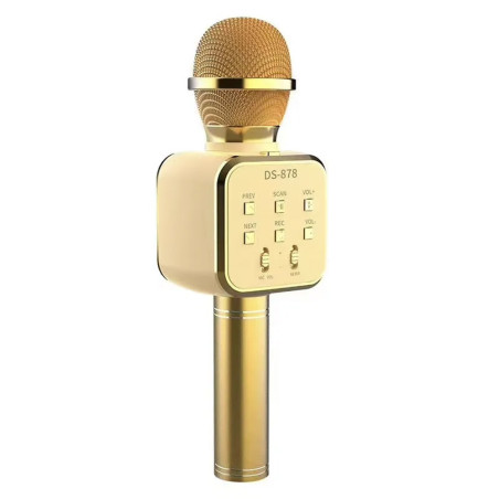 Microfone Bluetooth c/ Coluna v2 - Dourado