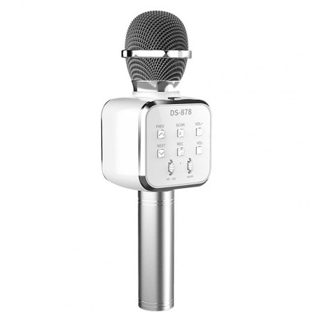 Microfone Bluetooth c/ Coluna v2 - Prateado