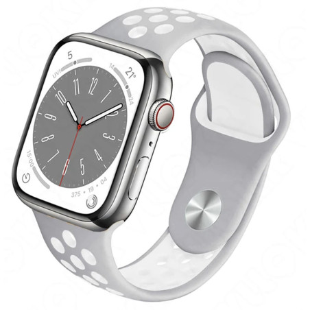 Bracelete Apple Watch 49 / 45 / 44 / 42mm - Desportiva Perfurada Cinzento