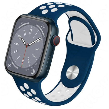 Bracelete Apple Watch 49 / 45 / 44 / 42mm - Desportiva Perfurada Azul Marinho