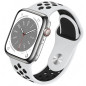 Bracelete Apple Watch 49 / 45 / 44 / 42mm - Desportiva Perfurada Branco / Preto