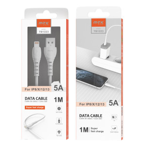 Cabo Lightning (iPhone / iPad) MTK 5A 1Metro Branco Super Fast Charge