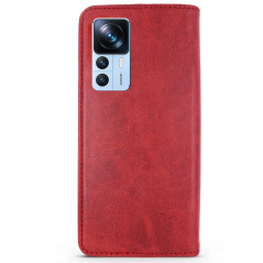 Capa Xiaomi 12T / Pro - Flip Leather Vermelho
