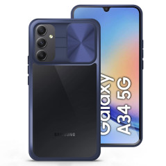 Capa Samsung A34 5G Proteção Câmara Frame Azul