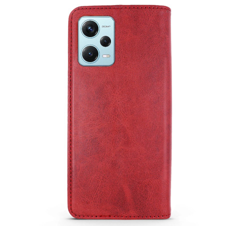 Capa Xiaomi Poco X5 5G Flip Efeito Pele Vermelho