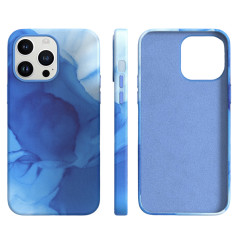 Capa iPhone 14 Pro Max Silky MagSafe Aquarela Azul