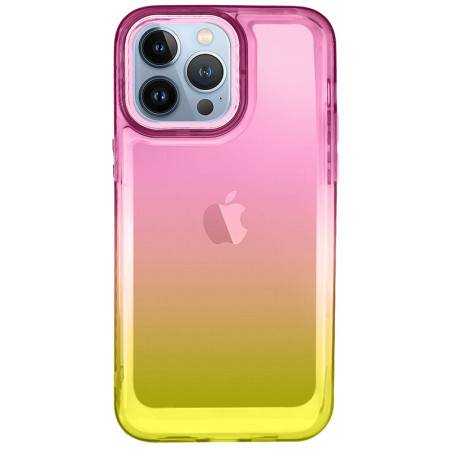 Capa iPhone 14 Pro Max Space Degradê Rosa Amarelo