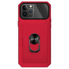Capa iPhone 14 Pro Max Armor Cartões Anel Vermelho