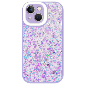Capa iPhone 14 Pro Max Brilhantes Brilha Escuro Lilás