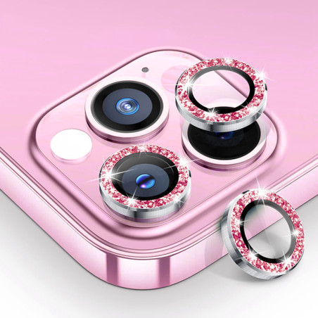 Protetor Câmara iPhone 14 Pro Brilhantes Rosa
