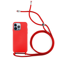 Capa iPhone 13 Pro Max Silky Cordão Vermelho