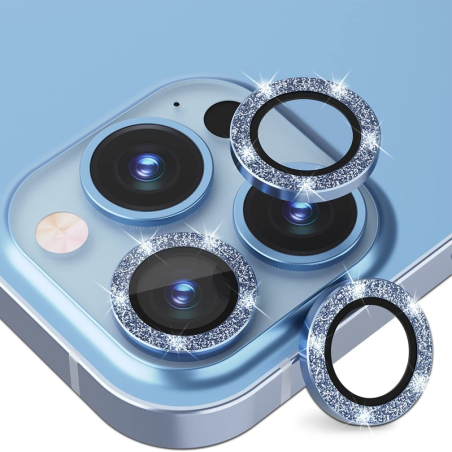Protetor Câmara iPhone 13 Pro Brilhantes Azul