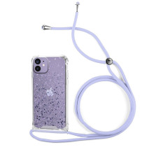 Capa iPhone 12 Brilhantes Cordão Lilás