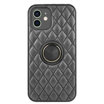 Capa iPhone 12 Fluffy Diamond Anel Preto