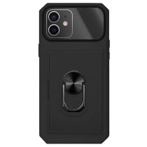 Capa iPhone 12 Armor Cartões Anel Preto