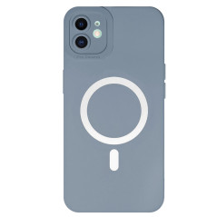 Capa iPhone 12 Silky MagSafe Cinzento Azulado