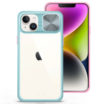 Capa iPhone 12 Câmara Slide Verde Água e Rosa