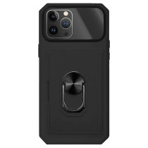 Capa iPhone 12 Pro Max Armor Cartões Anel Preto