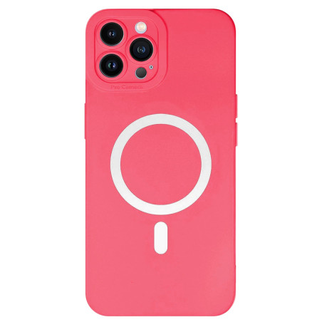 Capa iPhone 12 Pro Max Silky MagSafe Rosa Forte