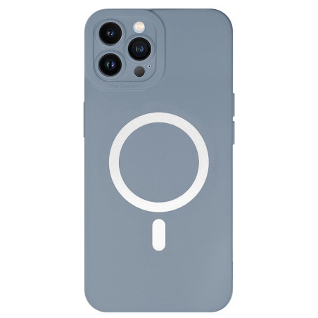 Capa iPhone 12 Pro Max Silky MagSafe Cinzento Azulado
