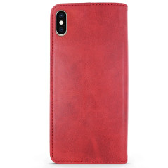 Capa iPhone XS Max Flip Efeito Pele Vermelho