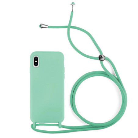 Capa iPhone X / XS Silky Cordão Verde Água
