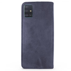 Capa Samsung A71 Flip Efeito Pele Azul