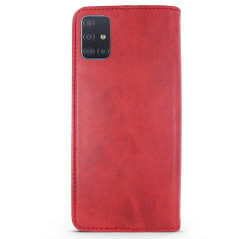 Capa Samsung A71 Flip Efeito Pele Vermelho