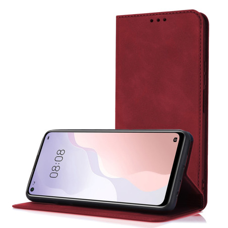 Capa Samsung A04s Flip Efeito Pele Vermelho