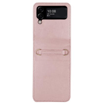 Capa Samsung Z Flip 3 Efeito Pele Anel Rosa