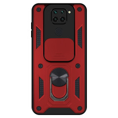 Capa Xiaomi Redmi Note 9 Câmara Armor Anel Vermelho
