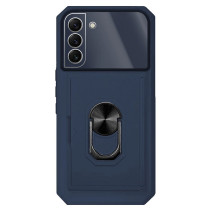 Capa Samsung A22 4G Armor Cartões Anel Azul