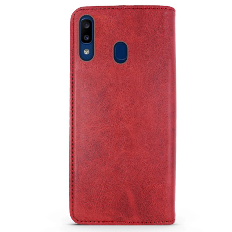 Capa Samsung A20e Flip Efeito Pele Vermelho