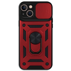 Capa iPhone 15 Câmara Armor Anel Vermelho