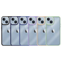 Capa iPhone 15 Plus Transparente Frame Verde