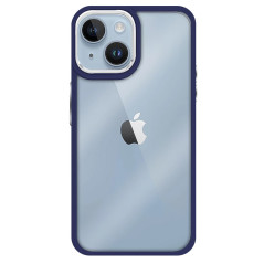 Capa iPhone 15 Plus Transparente Frame Azul Escuro