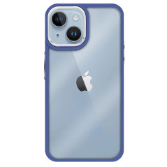 Capa iPhone 15 Plus Transparente Frame Azul