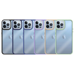 Capa iPhone 15 Pro Transparente Frame Azul