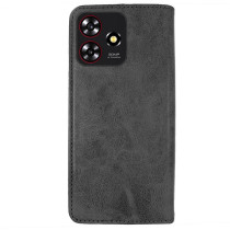 Capa ZTE Blade A73 Flip Efeito Pele Preto
